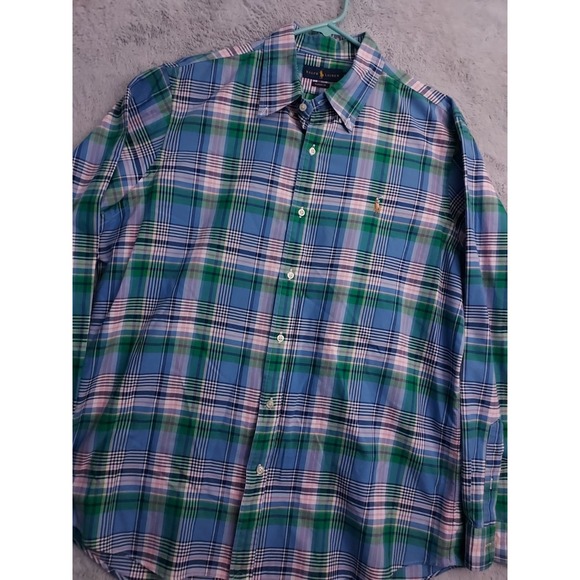 Polo Ralph Lauren Shirt Mens Extra Large Chambray Oxford Colorful Flesh Pony XL - Picture 1 of 8